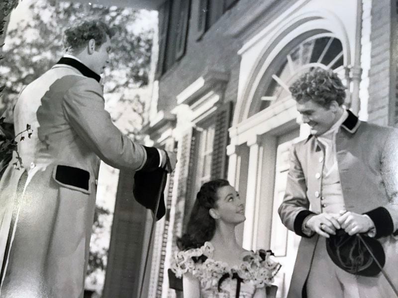 Fred Crane, Vivien Leigh and George Reeves in the opening scene of "Gone With the Wind," which features the door that is being auctioned off next month.