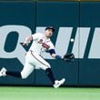Atlanta Braves outfielder Adam Duvall (14) makes a catch during the seventh inning at Truist Park on Tuesday, May 7, 2024.
(Miguel Martinez/ AJC)