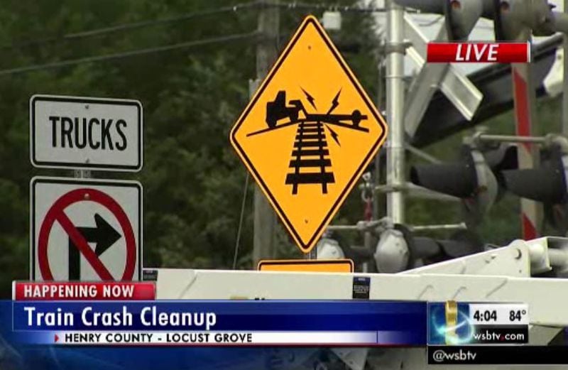 The truck driver in Thursday's crash ignored signs to avoid the rail crossing, according to Locust Grove police. (Credit: Channel 2 Action News)