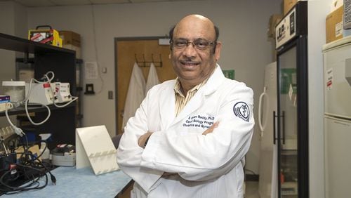 E. Shyam P. Reddy, Ph.D., professor and director of the Cancer Biology Program at Morehouse School of Medicine, is in the vanguard of the study of cancer genomics. (Alyssa Pointer/Atlanta Journal-Constitution)