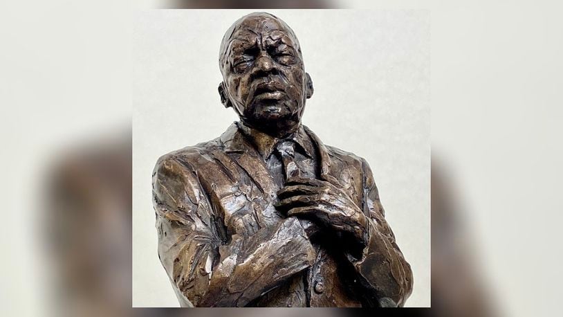 The study of the John Lewis statue by Basil Watson that will be placed in Decatur Square.