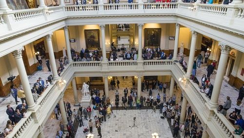 The hallways of the Georgia State Capitol. (ALYSSA POINTER/ALYSSA.POINTER@AJC.COM)