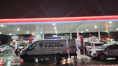 Dunwoody police responded to an Exxon on Ashford Dunwoody Road after they said a man threatened to burn down the gas station.