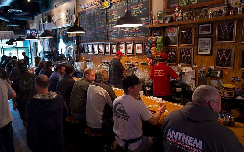 Russian River Brewing Co., packed as usual with patrons, is considered one the country's best breweries and produces, in Pliny the Elder, one of the best beers. (Randy Pench/Sacramento Bee/TNS)