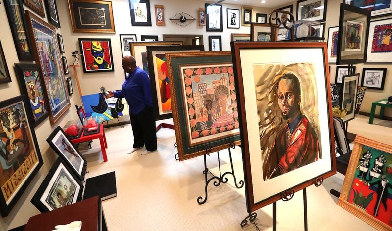Theresa Easton, a retired school teacher from New York made it her mission to collect art and memorabilia that represents black people and black culture in a postive light.  Curtis Compton/ccompton@ajc.com