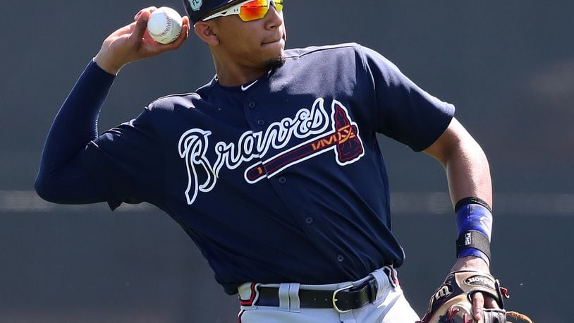 Infield prospect Johan Camargo (pictured during spring training) was recalled from Triple-A Gwinnett on Tuesday after the Braves placed outfielder Matt Kemp on the 10-day disabled list with a hamstring strain. (Curtis Compton/ccompton@ajc.com)