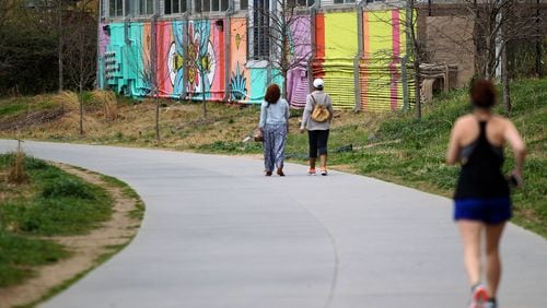 This file photo shows people exercising on the Atlanta Beltline.