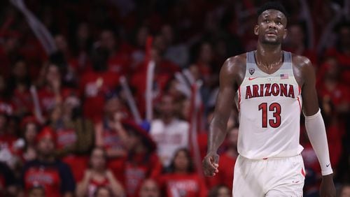 Deandre Ayton of the Arizona Wildcats walks up court during the second half of the college basketball game against the California Golden Bears at McKale Center on March 3, 2018 in Tucson, Arizona. The Wildcats defeated the Golden Bears 66-54 to win the PAC-12 Championship.  (Photo by Christian Petersen/Getty Images)