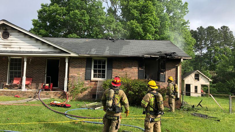 Two people were inside the home when the fire broke out.