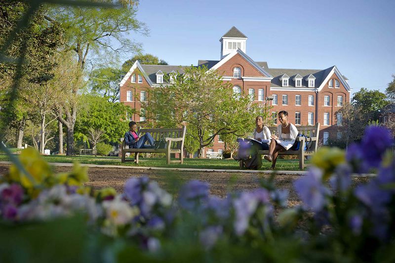 Giles Hall is seen in the background on the campus of Spelman College in Atlanta. (Chris Shinn / Spelman College)