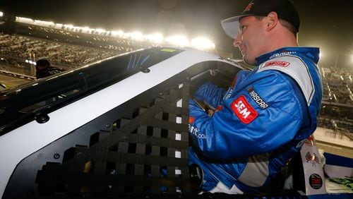 Johnny Sauter, driver of the No. 21 Allegiant Travel Chevrolet, gets in his truck during the NASCAR Camping World Truck Series NextEra Energy Resources 250 at Daytona International Speedway on February 24, 2017 in Daytona Beach, Florida. (Photo by Jonathan Ferrey/Getty Images)