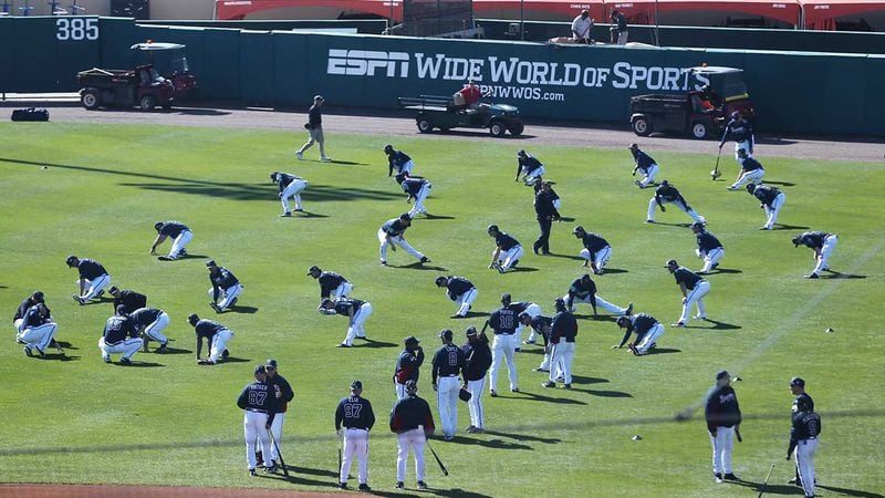 Pitchers and catchers report to spring training Feb. 14.