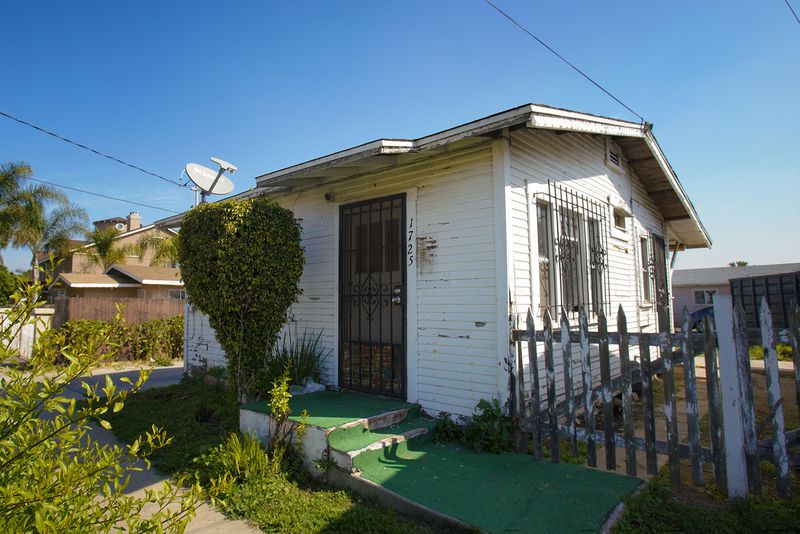This 500-square-feet home on L Avenue in National City is listed for sale for $250,000.  The inside of the home has been gutted down to the studs. (Nelvin C. Cepeda/Los Angeles Times/TNS)