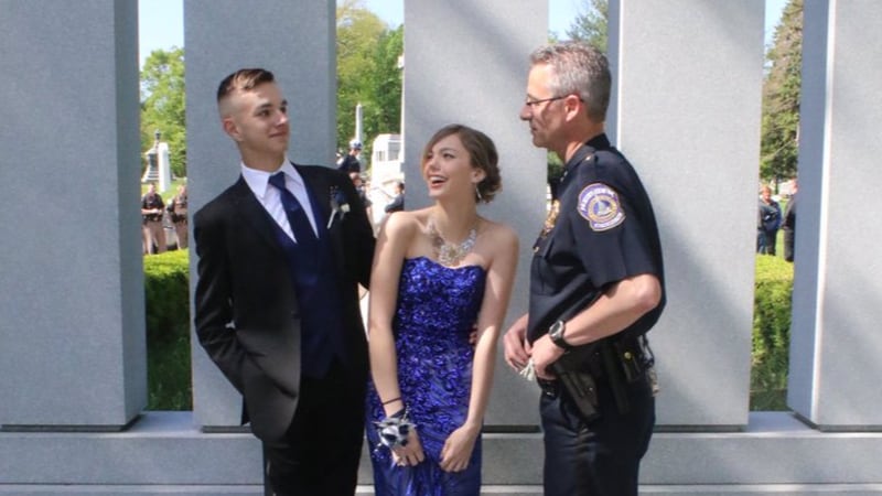 Police officers stepped in to give a couple a proper prom sendoff. Sierra Bradway's father was killed in the line of duty, so his co-workers stepped in for her big night.