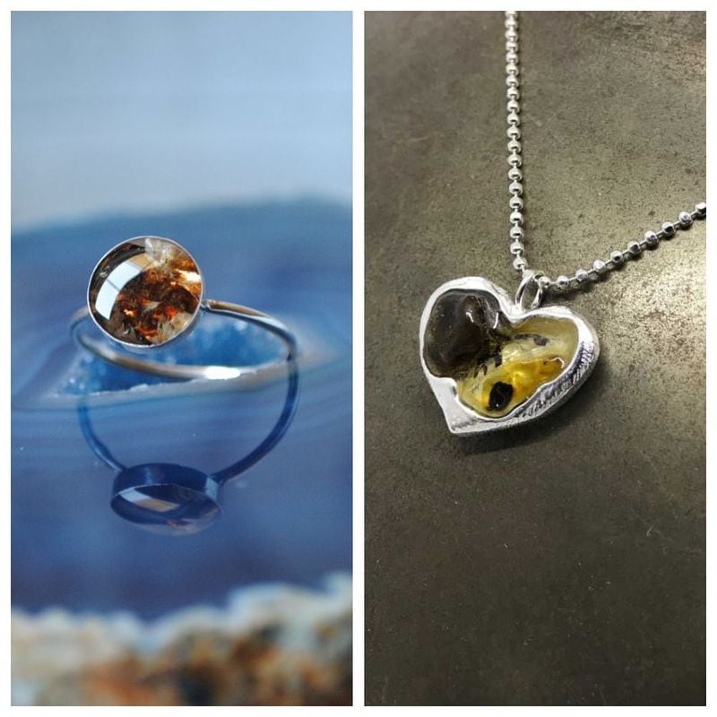 Moms are turning their child's umbilical cord stump into jewelry pieces like these.