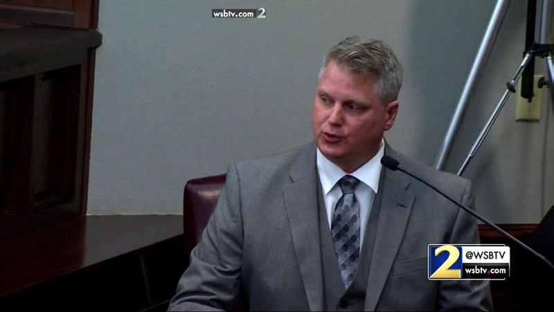 Scott Moulton, a digital forensics expert and data recovery specialist, testifies for the defense during the murder trial of Justin Ross Harris at the Glynn County Courthouse in Brunswick, Ga., on Friday, Nov. 4, 2016. (screen capture via WSB-TV)