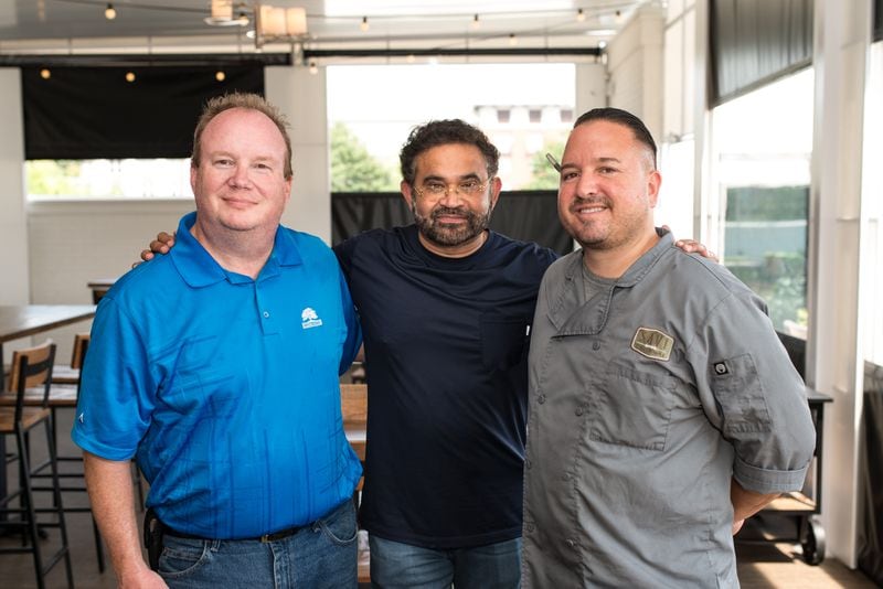 Rise and Revelry team (from left to right) General Manager Marty Dye, Owner Paul Nair, and Executive Chef Donny Crock.