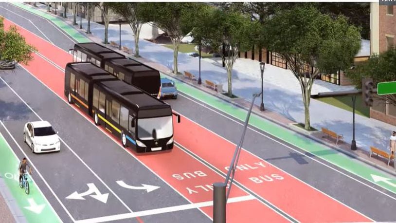 MARTA has proposed a bus rapid transit line along Campbellton Road in southwest Atlanta. The agency originally proposed building light rail. (Courtesy of MARTA)