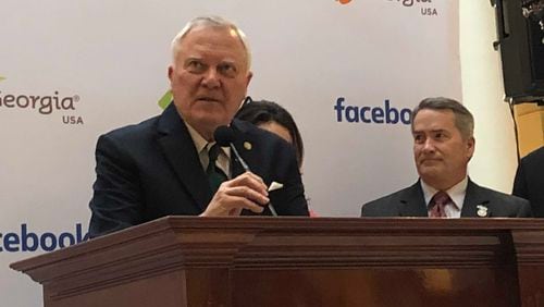 Gov. Nathan Deal and Facebook announced a nearly 1 million-square-foot data center near Social Circle. J. Scott Trubey/strubey@ajc.com