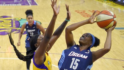 Atlanta Dream guard Tiffany Hayes, recently named WNBA’s Eastern Conference Player of the Week, is a major weapon for her team, who will go up against the Indiana Fever Thursday morning. (AP Photo/Mark J. Terrill)