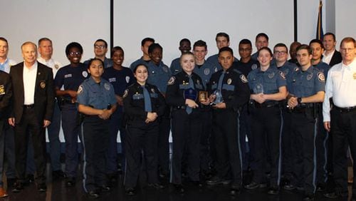 Cobb County Police Explorers have won their 10th consecutive Georgia State Championship, 10th consecutive Metro Atlanta Championship for Explorers and a second-place trophy from the National Competition. (Courtesy of Cobb County)