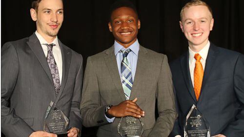 From left: Chase Matheson (second runner-up); Keyon Whyte (first runner-up), and Matthew McDaniel (overall winner)