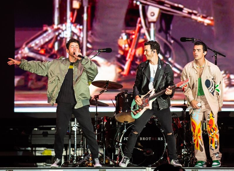 The Jonas Brothers perform at Music Midtown on Saturday night, September 18, 2021, in Piedmont Park. (Photo: Ryan Fleisher for The Atlanta Journal-Constitution)