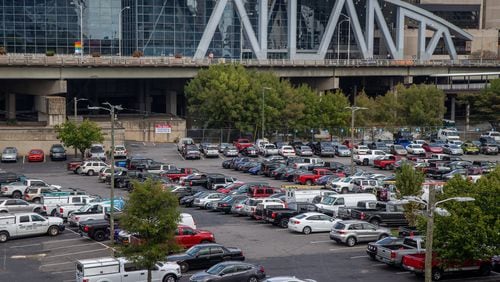 “The Gulch” stretches from the Five Points MARTA station to Mercedes-Benz Stadium in downtown Atlanta. Developer CIM Group has proposed a $5 billion mix of office towers, apartments, hotels and retail on 40 acres downtown. (Photo by Phil Skinner)