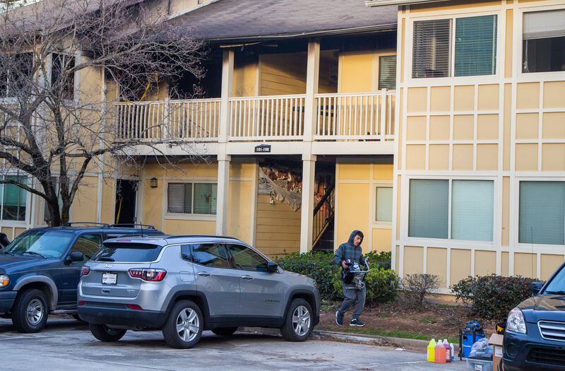 A fire early Thursday damaged four units in the 100 building of the Bloom at Dawson apartments in Norcross, according to officials. 