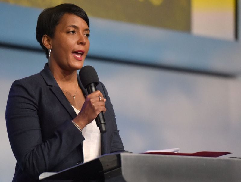 Mayor Keisha Lance Bottoms on Thursday took a moment to savor the most significant victory of her young administration. Jenna Eason / Jenna.Eason@coxinc.com