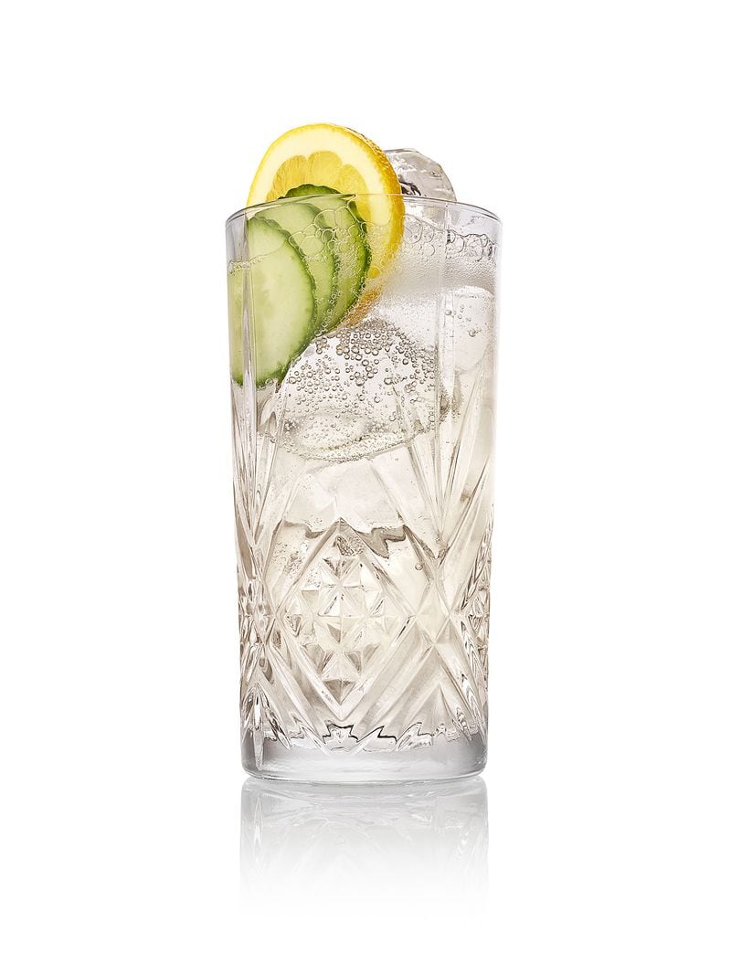 A sonic is an easy cocktail to make at home, with equal measures of gin, sparkling water and premium tonic, and a garnish of three cucumber slices and a lemon twist. Courtesy of Hendrick's Gin