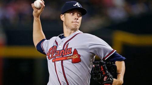 Atlanta Braves' Matt Wisler throws a pitch against the Arizona Diamondbacks during the first inning of a baseball game Thursday, Aug. 25, 2016, in Phoenix. (AP Photo/Ross D. Franklin)