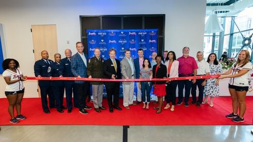Ribbon cutting for Warrior Alliance office space in The Battery Atlanta at Truist Park on Thursday, July 1, 2021. (Photo courtesy of Kevin D. Liles/Atlanta Braves)