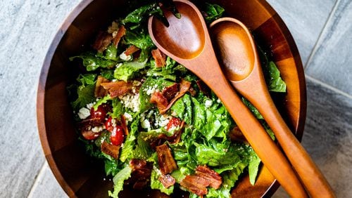 Cherry tomatoes (shown) or cubes of beefsteak tomatoes can be the T in this BLT Salad. CONTRIBUTED BY HENRI HOLLIS