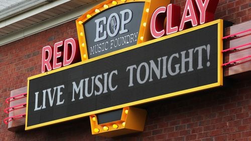 The sign reads live music tonight as Eddie Owen's Red Clay Music Foundry is the first local venue to hold a live concert since the pandemic closed its doors in March to see the Justin Varnes Sextet perform on Monday, July 27, 2020 in Duluth.  Photo: Curtis Compton ccompton@ajc.com