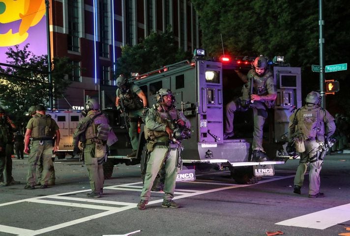 PHOTOS: Atlanta rally against police violence draws hundreds, turns violent