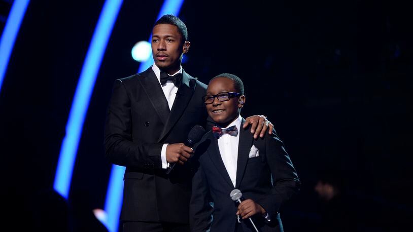 AMERICA'S GOT TALENT -- Episode 924 -- Pictured: (l-r) Nick Cannon, Quintavious Johnson -- (Photo by: Michael Parmlelee/NBC) AMERICA'S GOT TALENT -- Episode 924 -- Pictured: (l-r) Nick Cannon, Quintavious Johnson -- (Photo by: Michael Parmlelee/NBC)
