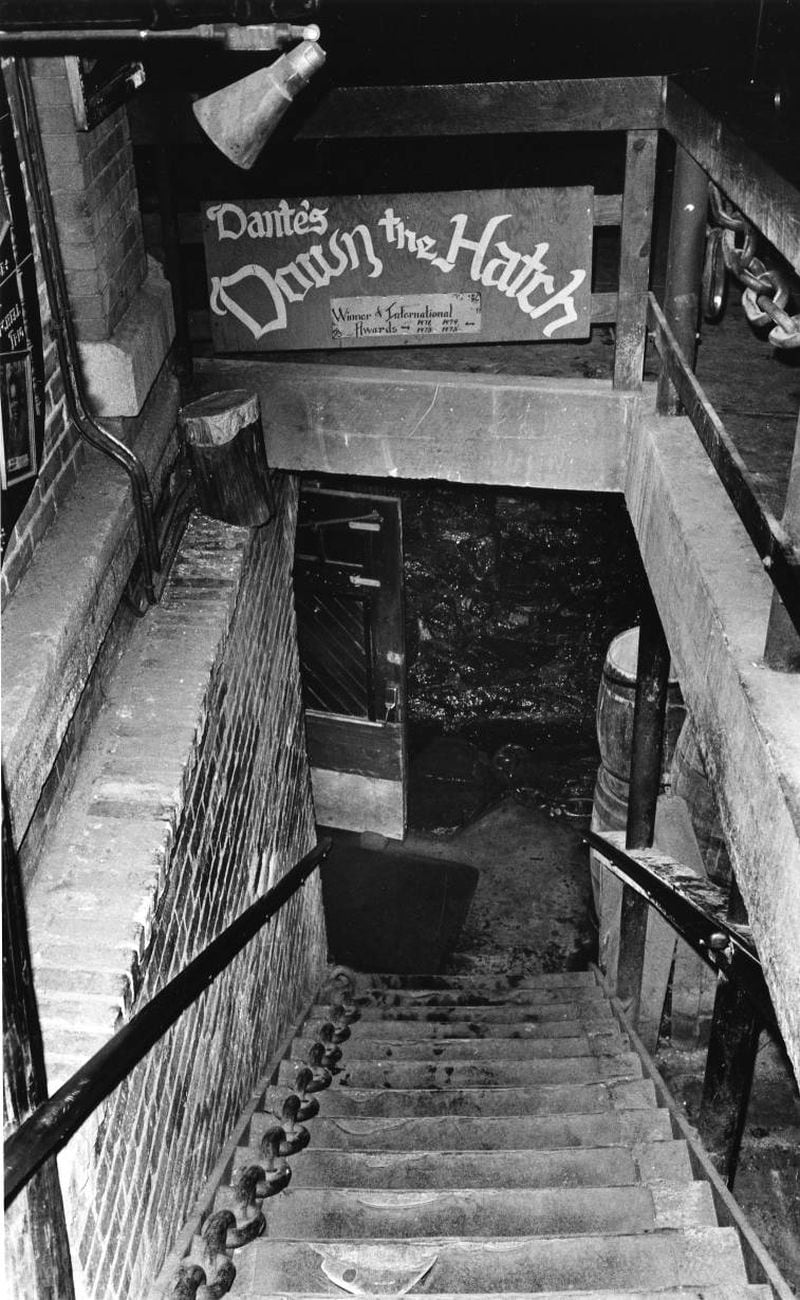 This is a 1981 photo of Dante's Down the Hatch at Underground Atlanta.
