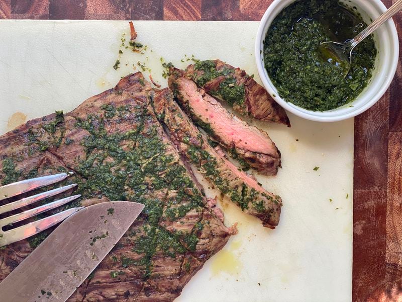 Chimichurri Marinated Flank Steak. CONTRIBUTED BY KELLIE HYNES
