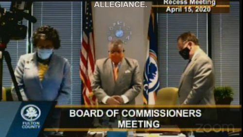 Masked digital meetings of the Fulton County Board of Commissioners has become the norm. (Ben Brasch/File photo)