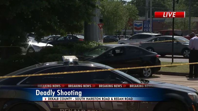 DeKalb County police responded to a drive-by shooting at a convenience store Monday afternoon that left one man dead.
