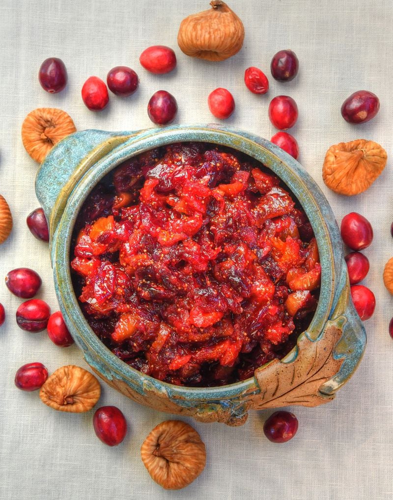 Cranberry-Fig Chutney, a recipe from AJC dining editor Ligaya Figueras, could become your family's favorite version of cranberry sauce. (Styling by Ligaya Figueras / Chris Hunt for the AJC)