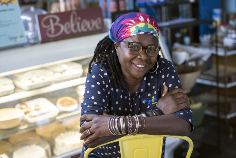 Belinda Baptiste, owner of Unforgettable Bakery & Cafe in Savannah, creates baked goods with Haitian roots. Unforgettable is a semifinalist in the Outstanding Bakery category of the James Beard Awards. (AJC Photo/Stephen B. Morton)
