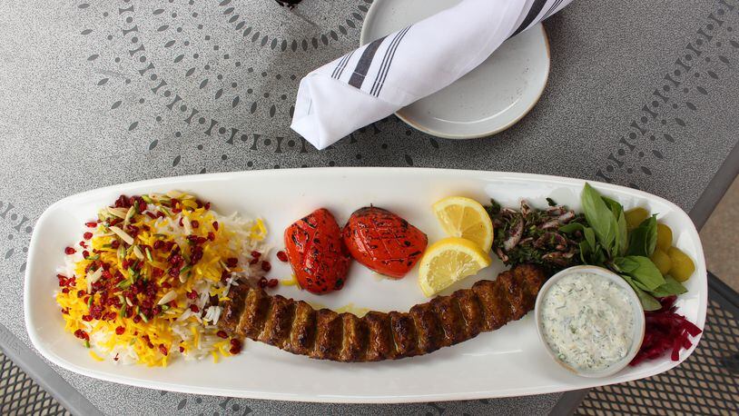 A serving of koobideh kabob from Persian Basket. CONTRIBUTED BY GREEN OLIVE MEDIA