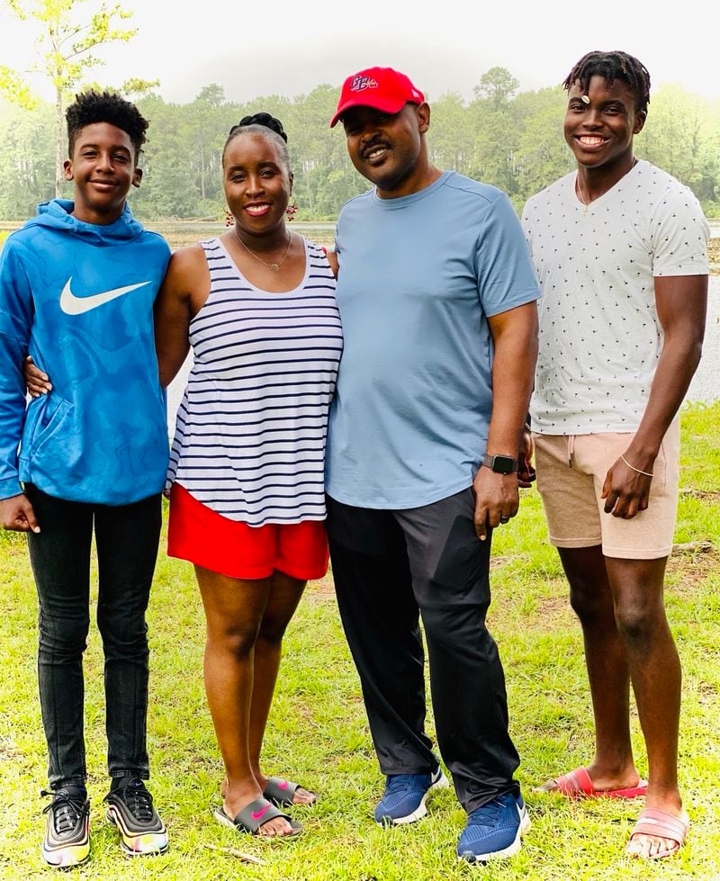 Tia and Rodney Wimbush, with their sons, 13-year-old Randall and 18-year-old Rodney. Photo courtesy of Wimbush family
