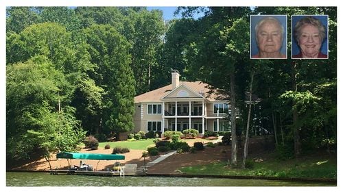 The house Shirley and Russell Dermond owned on Lake Oconee until their deaths in May 2014. The house, pictured here in 2017, overlooks a cove in the Great Waters subdivision in northeastern Putnam County, about an hour's drive from downtown Atlanta. (Joe Kovac Jr. / AJC)