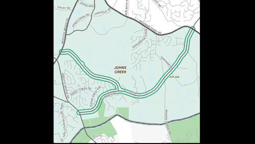 Improvements to the intersection of Bell and McGinnis Ferry roads is the subject to a community meeting 6:30 p.m. Thursday, Oct. 11, at Johns Creek Municipal Court. CITY OF JOHNS CREEK