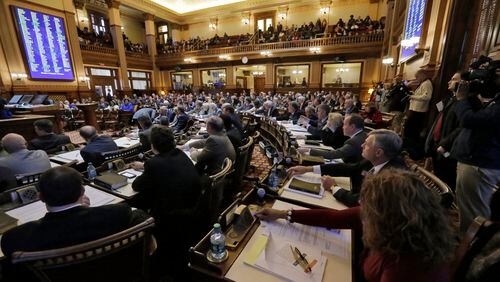 All 236 seats in the Georgia General Assembly are up for election this year, but only 95 of them will be contested in November. The Georgia House of Representatives is pictured in this photo from Jan. 9, 2017. BOB ANDRES  /BANDRES@AJC.COM