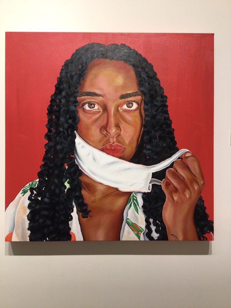 The winner of a Working Artist Project award from the Museum of Contemporary Art of Georgia, Ariel Dannielle's paintings including "To Keep Secure From Danger or Against Attack" in acrylic on canvas are on view at the museum.
Courtesy of MOCA GA