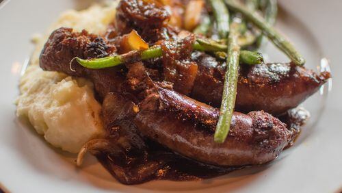 Traditional Bangers and Mash at Ormsby's in West Midtown. CONTRIBUTED BY HENRI HOLLIS